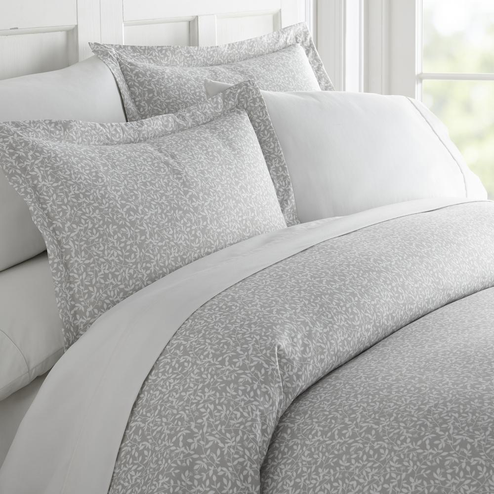 Becky Cameron Vine Trellis Patterned Performance Gray Twin 3 Piece Duvet Cover Set Ieh Duv Vtr Tw Gr The Home Depot