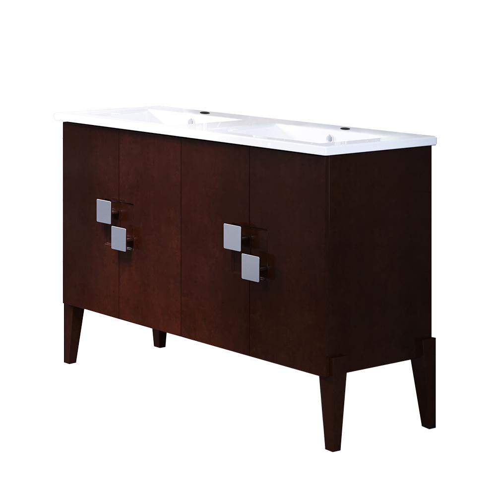 Bellaterra Home Perth 49 In W X 18 5 D Bath Vanity Walnut Perth 49 In W X 18 5 D Bath Vanity
