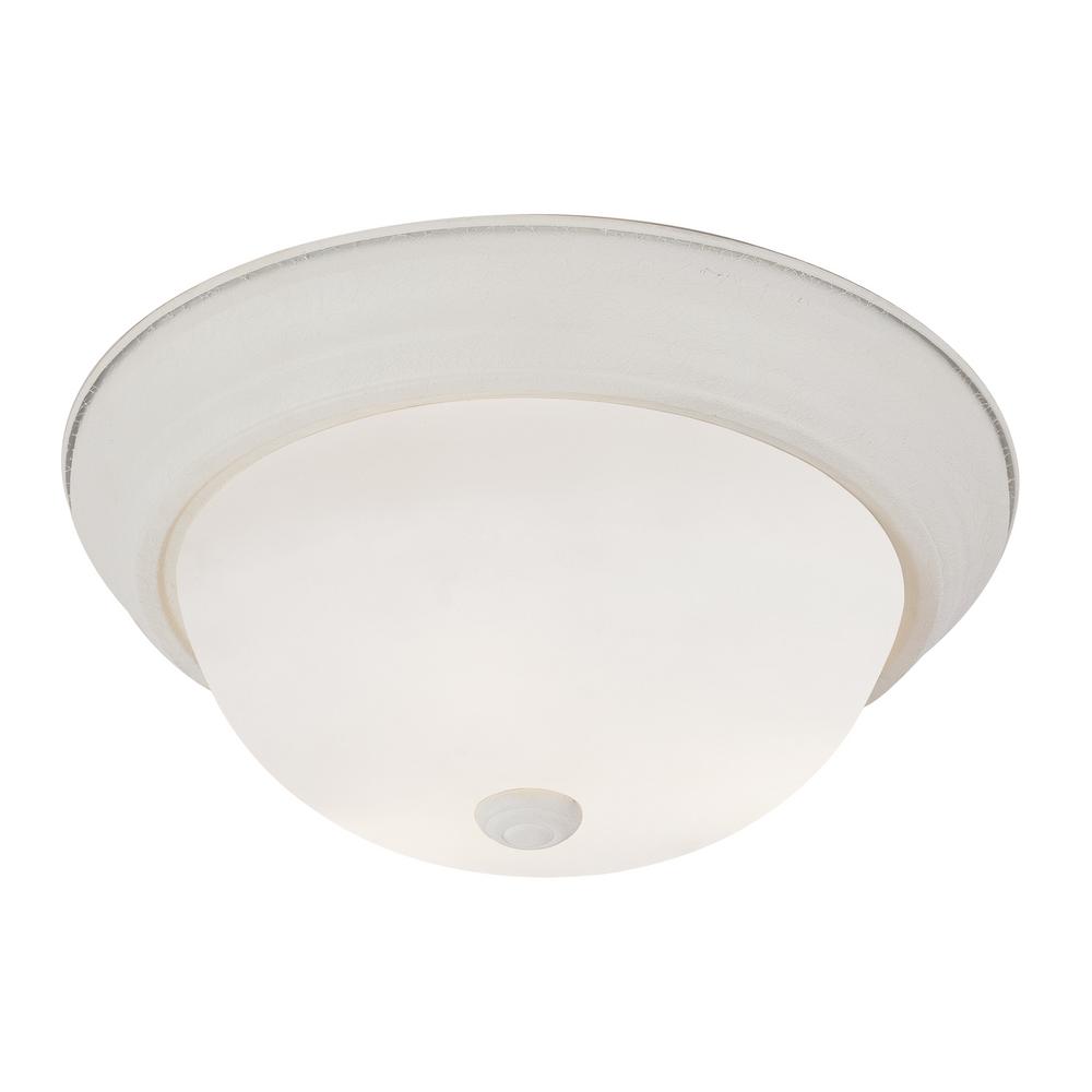 Bowers 2 Light Antique White Flushmount 13717 Aw The Home Depot Bowers 2 Light Antique White Flushmount