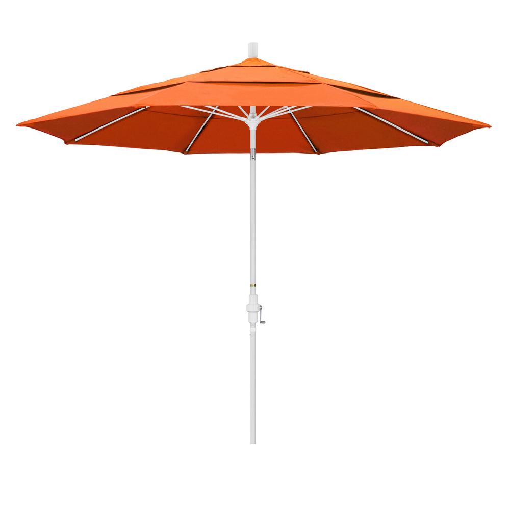 California Umbrella 11 ft. Matted White Aluminum Market Patio Umbrella