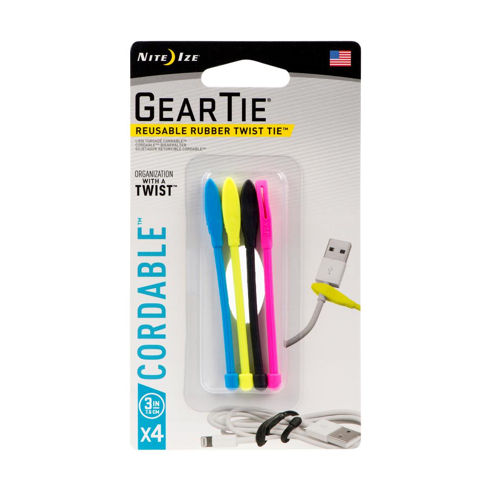 Nite Ize 3 In Gear Tie Cordable 4 Pack Gtk3 A1 4r7 The Home Depot