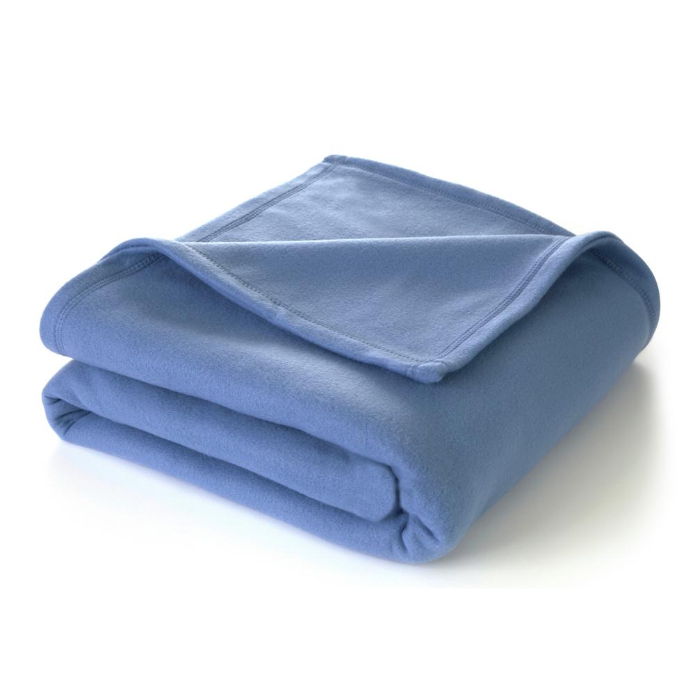 Martex Supersoft Fleece Slate Blue Polyester King Blanket-026705347592 ...