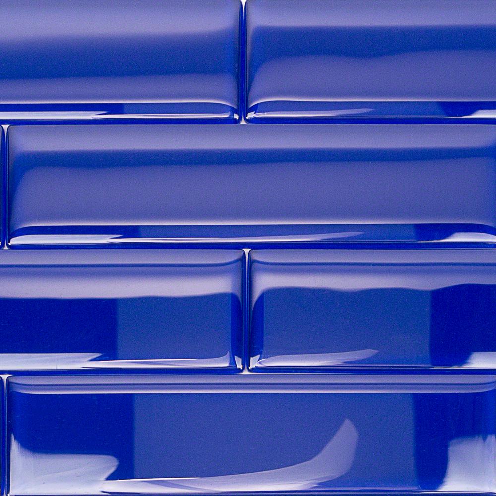 Purple Tile Flooring The Home Depot Contempo Blue 2 In X 8 8mm Polished Gl Floor And Wall