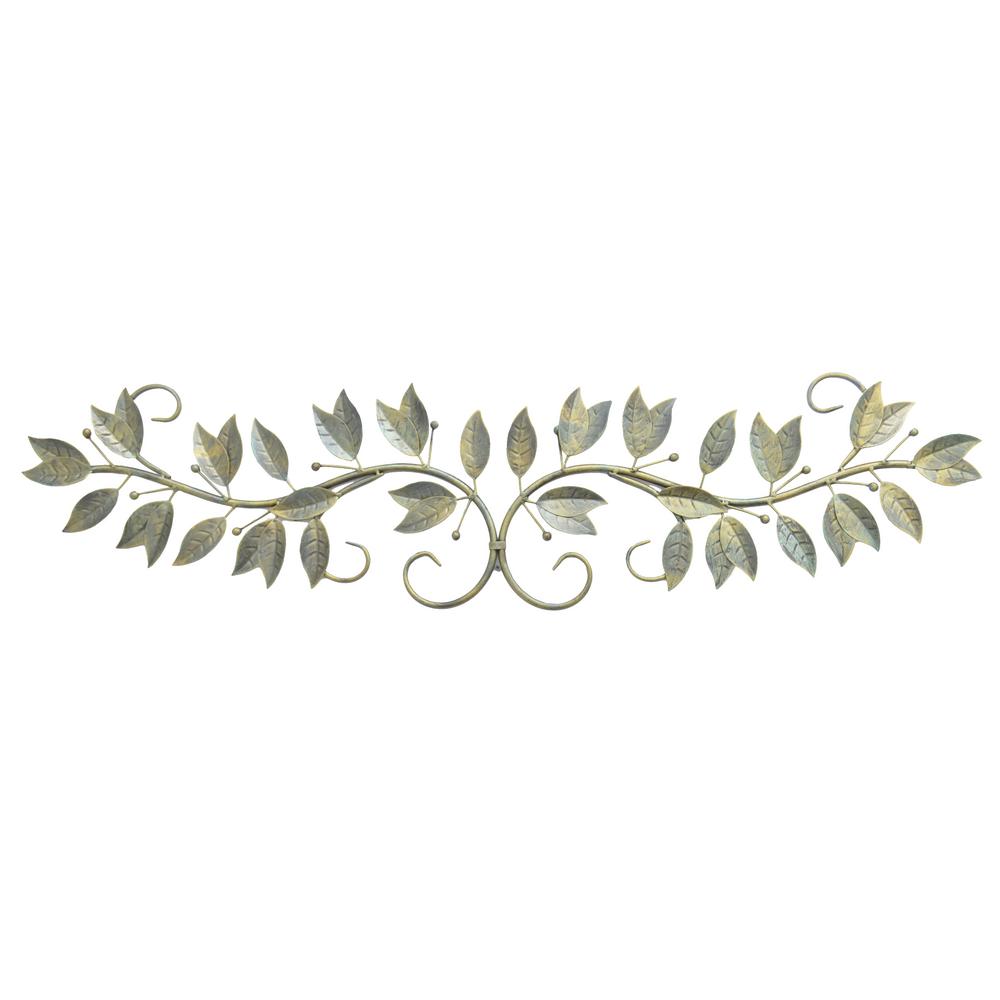 Metal Antique Brass Finished Leaf Wall Art