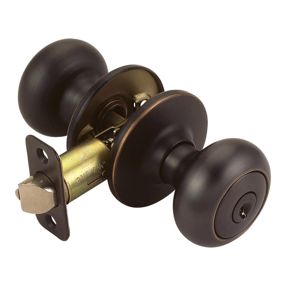 UPC 044321753467 product image for Design House Cambridge Oil-Rubbed Bronze Keyed Entry Door Knob | upcitemdb.com