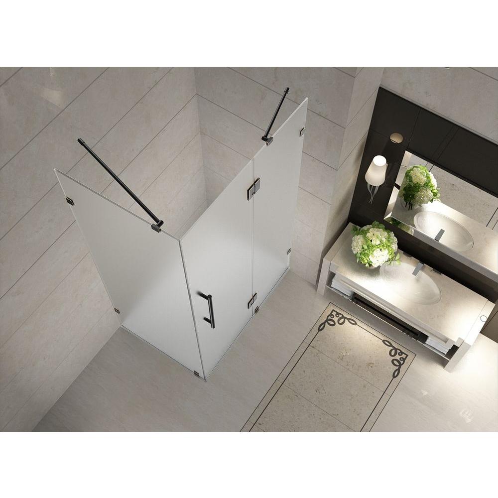 Aston Avalux 33 In X 36 In X 72 In Completely Frameless Shower Enclosure With Frosted Glass In Oil Rubbed Bronze Sen987f Orb 3336 10 The Home Depot