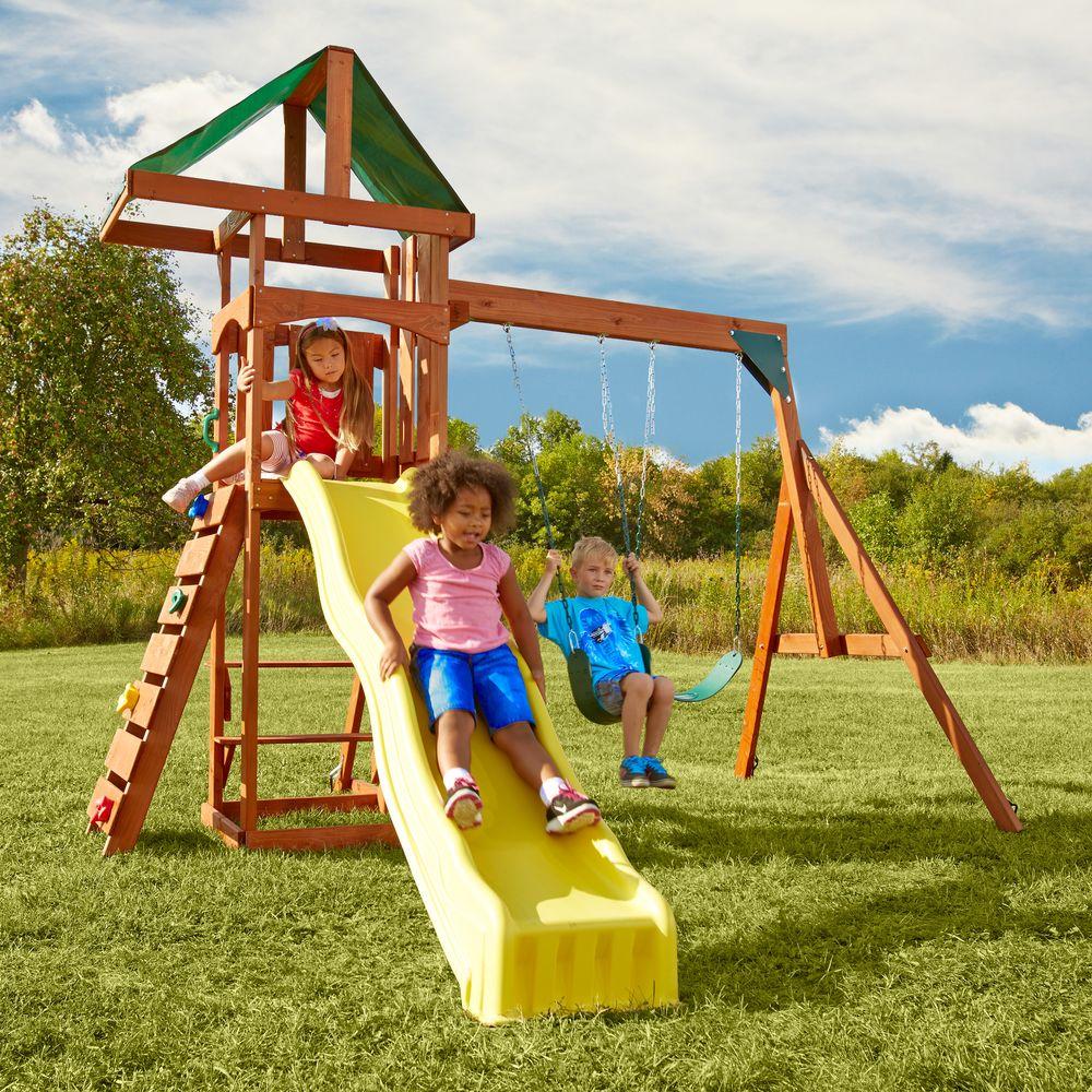 Swing N Slide Playsets Scrambler Wood Complete Swing Set PB-8137 - The ...