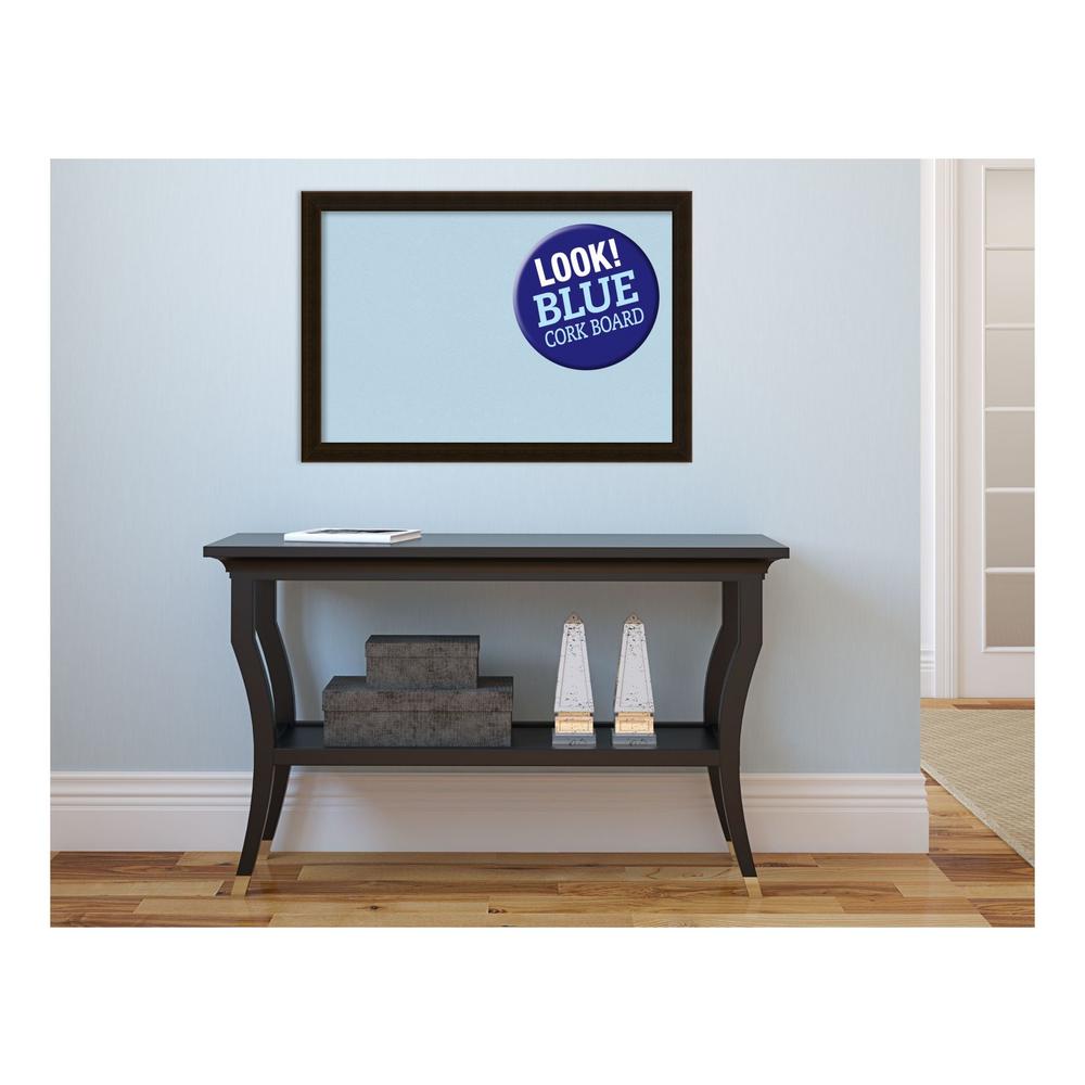 Amanti Art Dixie Grey Rustic Wood 26 in. x 18 in. Framed Grey Cork