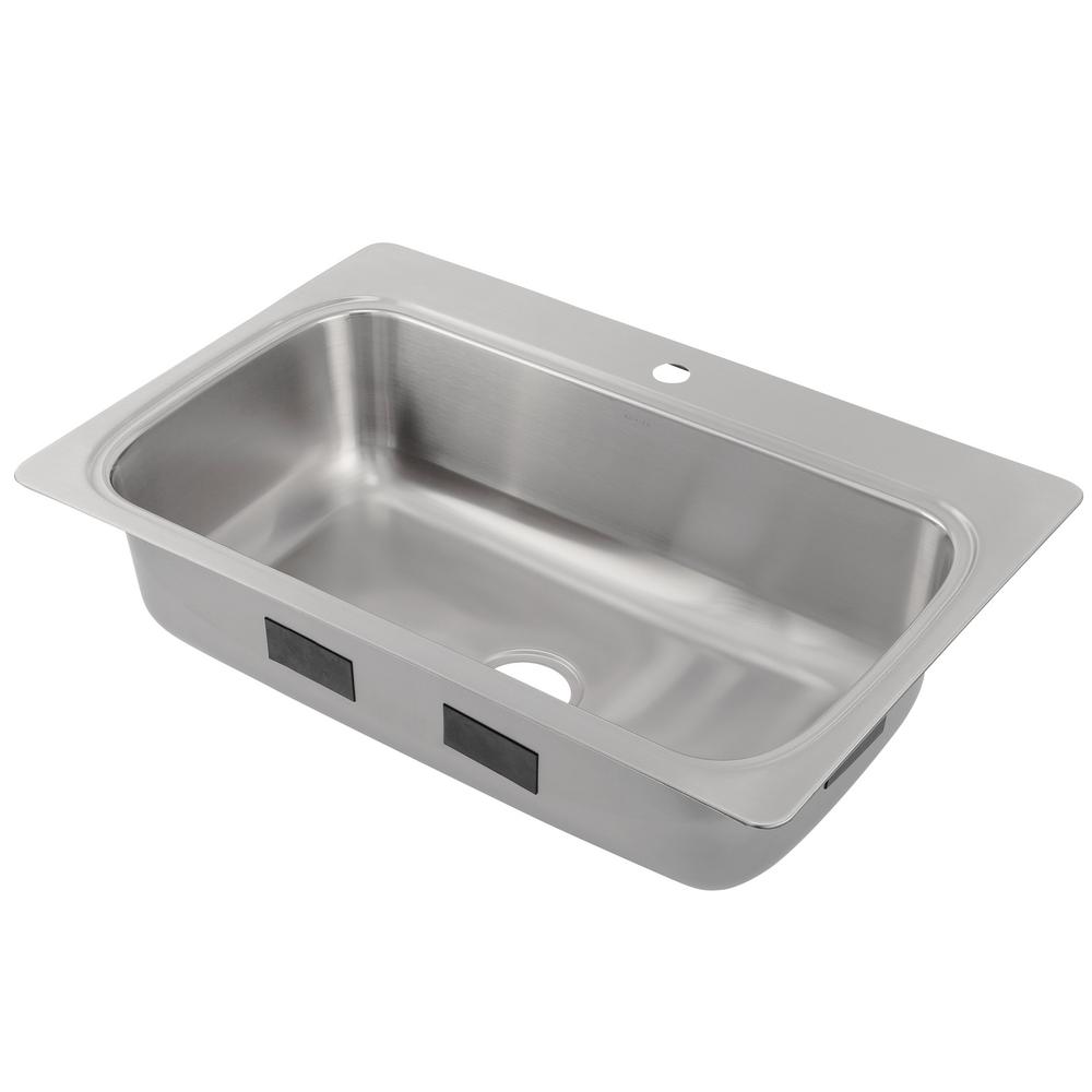 KOHLER Verse Drop-in Stainless Steel 33 in. 1-Hole Single ...