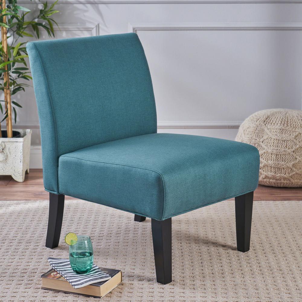 Noble House Kassi Dark Teal Fabric Accent Chair 11021 The Home Depot Noble House Kassi Dark Teal Fabric