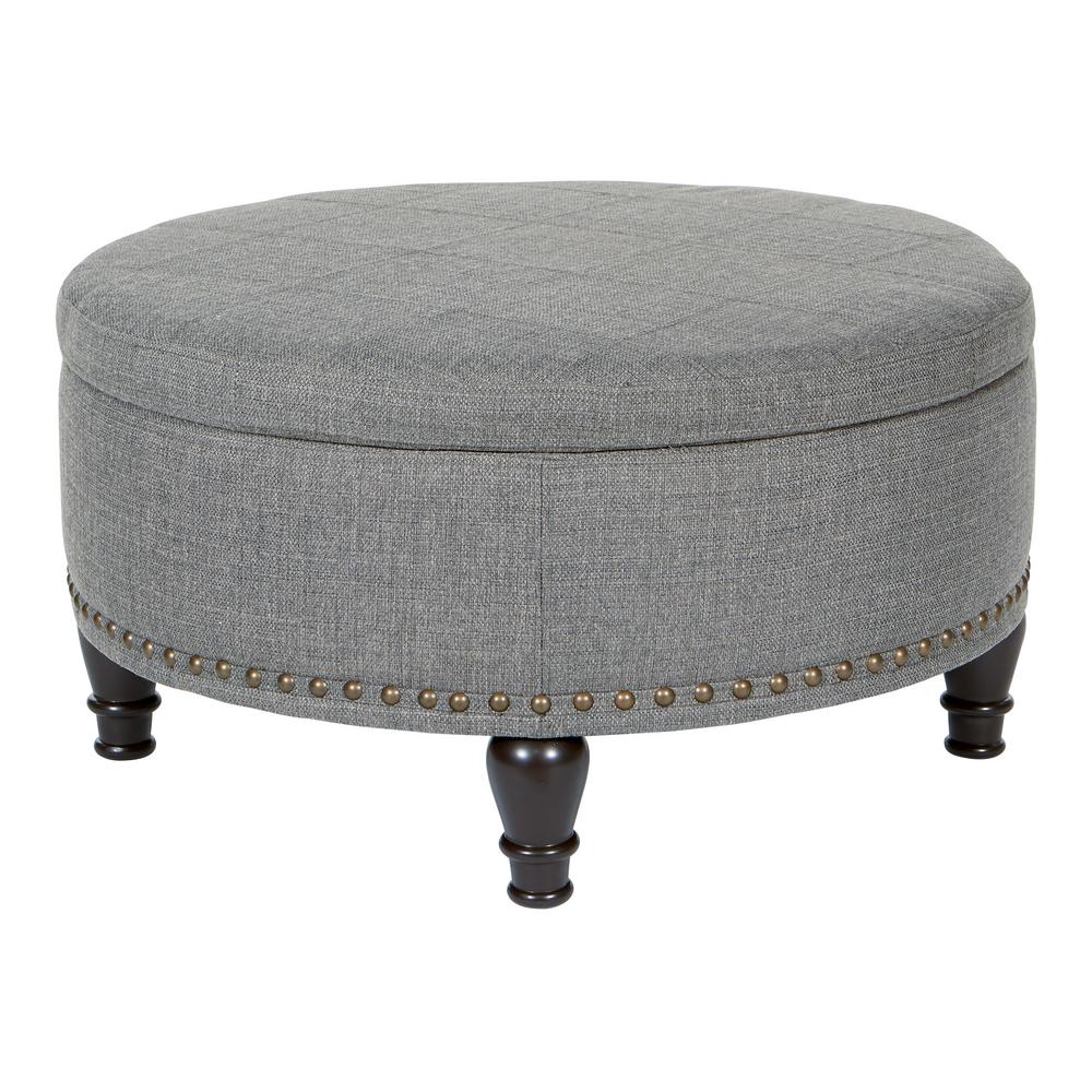 grey ottoman with tray