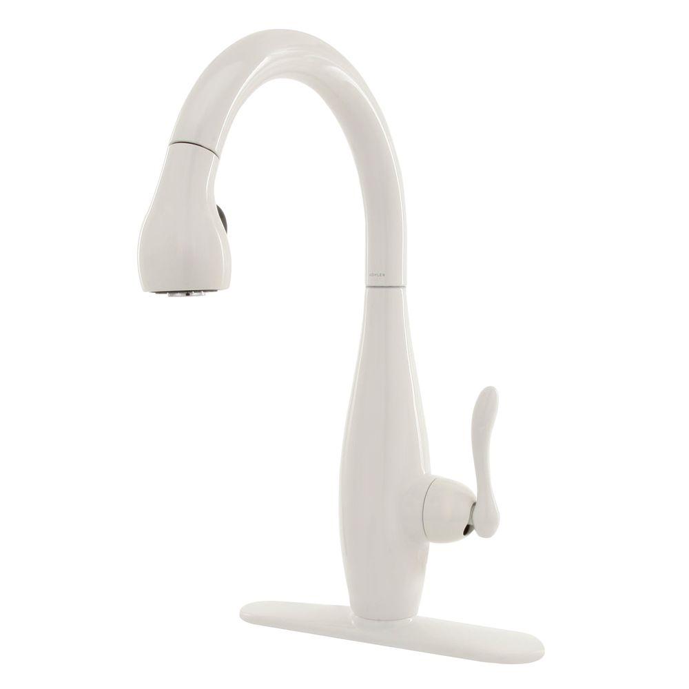 White Kohler Pull Down Faucets K 692 0 64 1000 