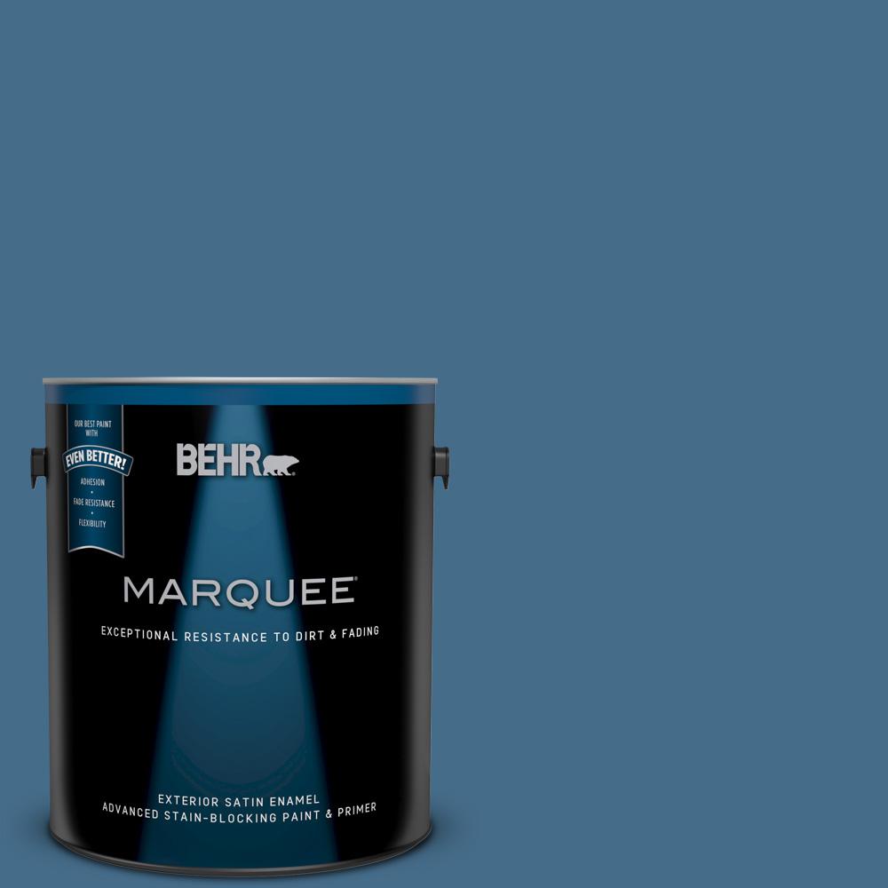 BEHR MARQUEE 1gal. 570D6 Neptune Blue Satin Enamel Exterior Paint