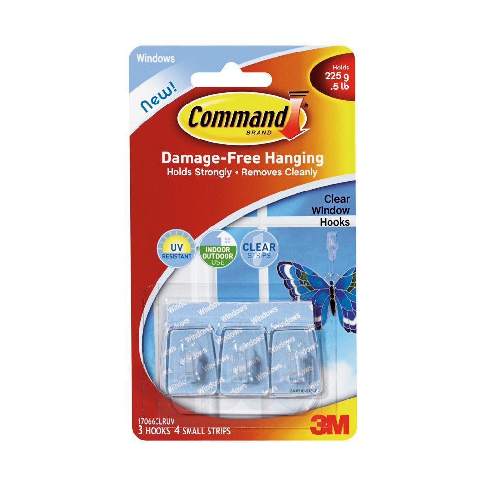Command Small Clear Window Hook with Clear Strip (7Piece per Pack