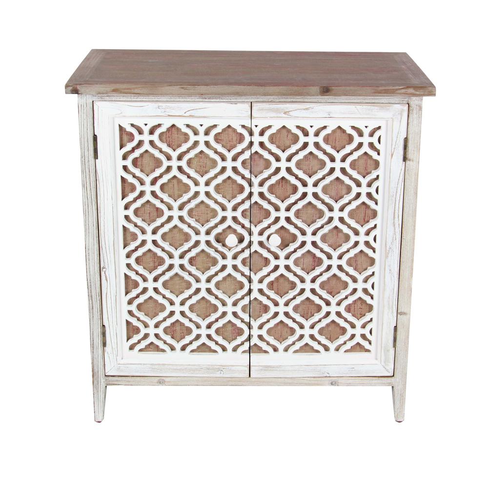 Litton Lane Carve Patterned Wooden Cabinet 84338 The Home Depot