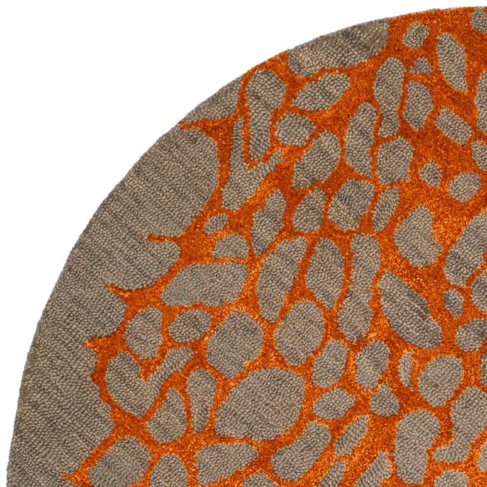 Safavieh Blossom Gray Orange 6 Ft X Round Area Rug Blm695c Blossom Gray Orange 6 Ft X Round