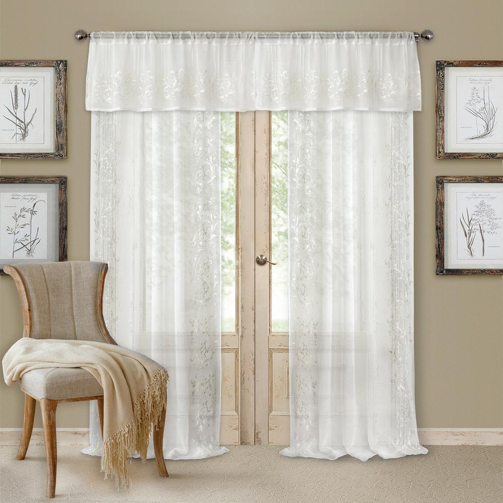 Elrene Sheer Addison 52 In W X 95 L Rod Pocket Single Elrene Sheer Addison 52 In W X 95 L Rod Pocket