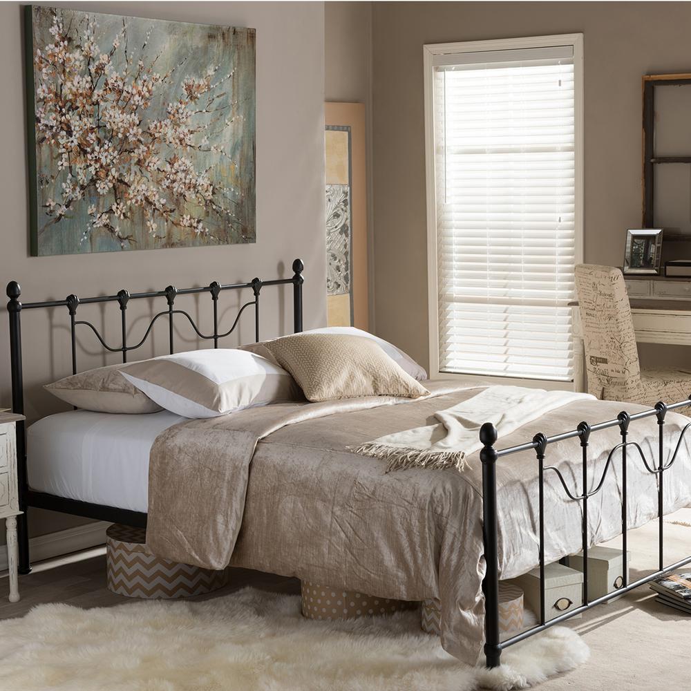 Baxton Studio Jessie Vintage Industrial Black Finished Metal Full Size