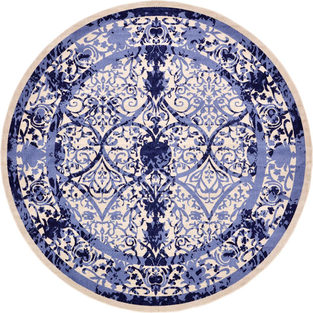 Unique Loom La Jolla Ivory 12 ft. 2 in. x 12 ft. 2 in. Round Rug