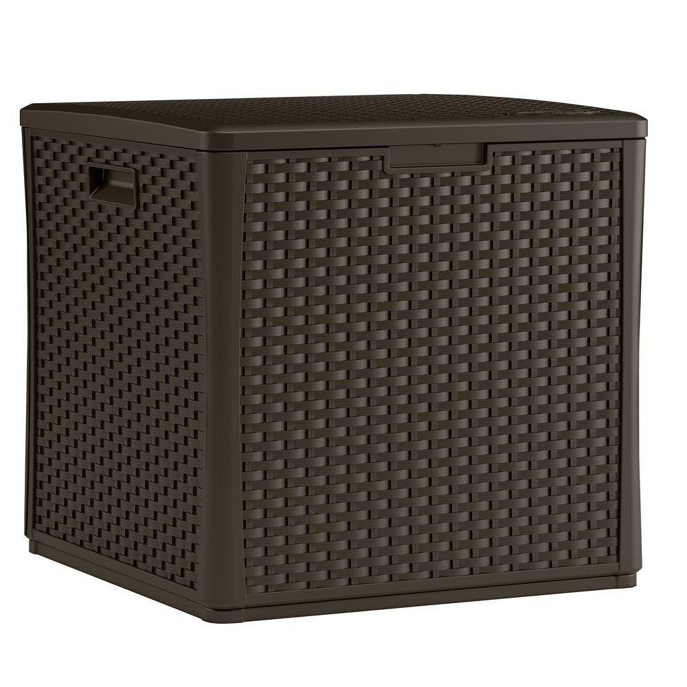 Suncast Wicker 60 Gal. Resin Storage Cube Deck Box-BMDB60 - The Home Depot