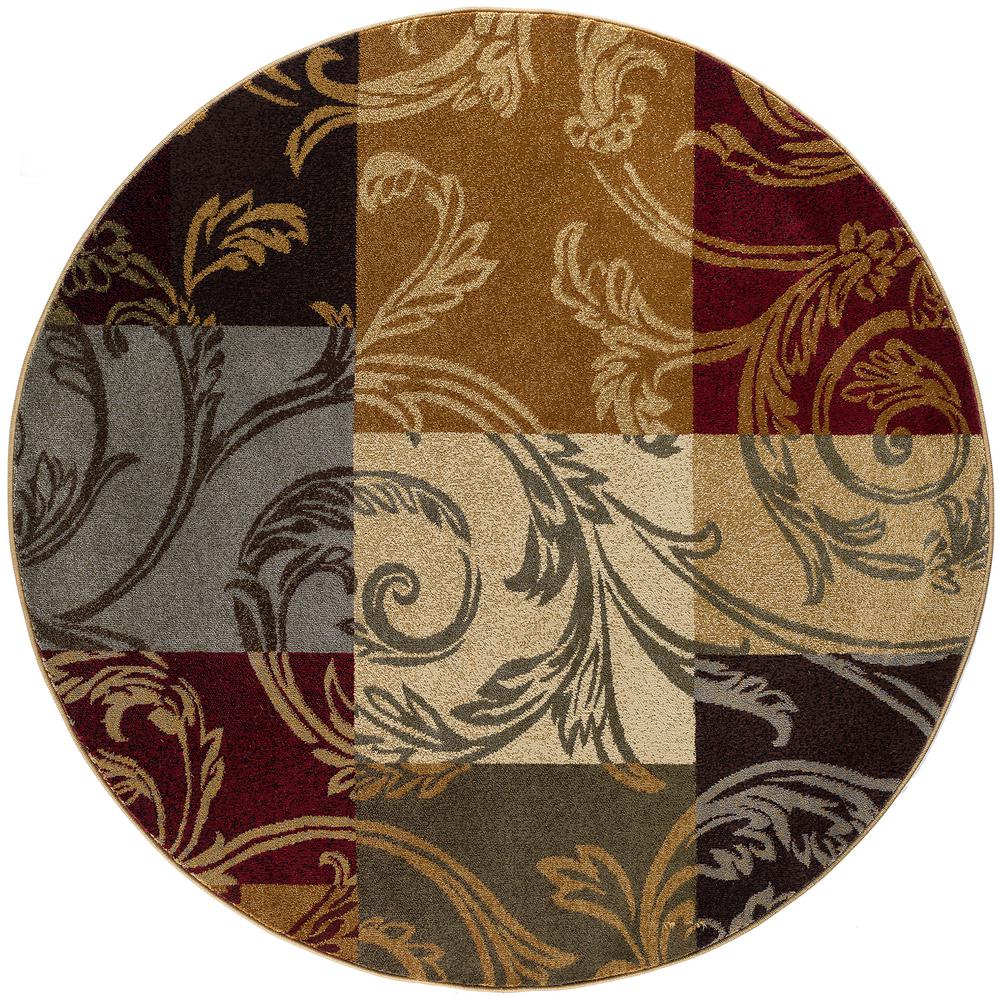 Tayse Rugs Impressions Multi 5 Ft X Round Indoor Area Rug