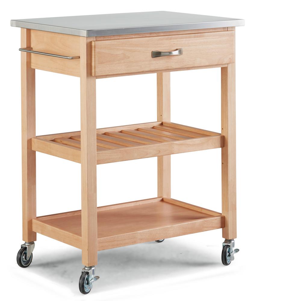 Home Styles Vineyard Natural Maple Kitchen Cart 5214 95 The Depot