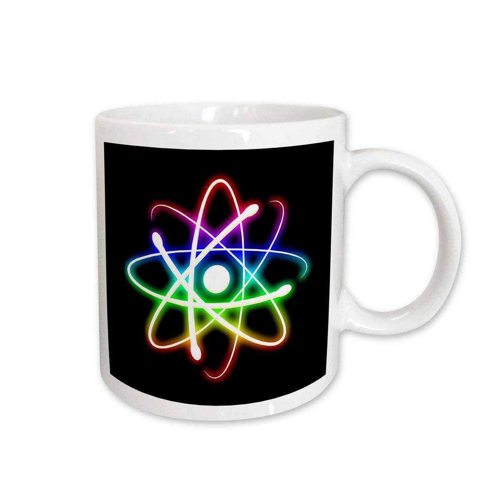 Rose Houk Digital Design Symbols Atom Symbol Glowing On Black Rose Houk Digital Design Symbols Atom Symbol Glowing On Black Bacground 11 Oz White Ceramic