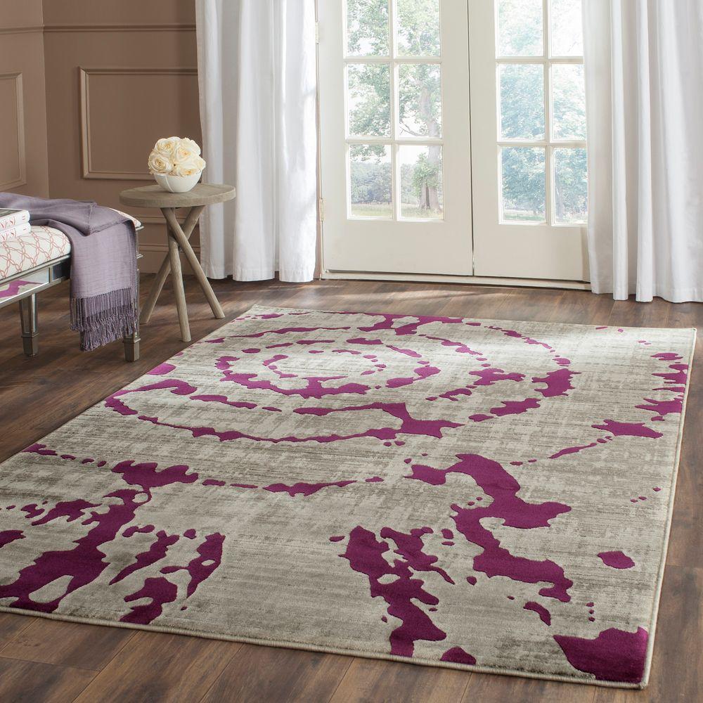 Safavieh Porcello Light Grey Purple 8 Ft X 11 Area Rug