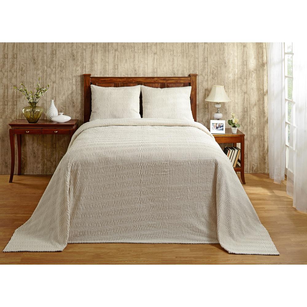 Better Trends Natick Chenille 1 Piece Ivory Queen Bedspread Bsnaquna Natick Chenille 1 Piece Ivory Queen Bedspread