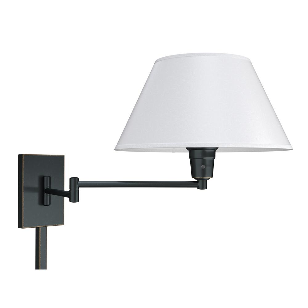 Swing Arm Lamps The Home Depot Simplicity 1 Light Oil Rubbed Bronze Wall Swing Arm Lamp
