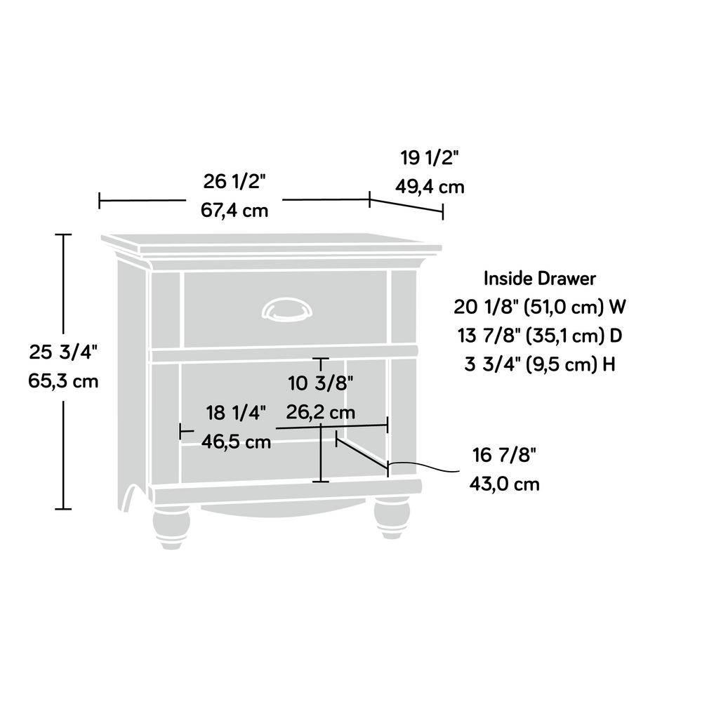 Sauder Harbor View 1 Drawer Salt Oak Nightstand 415004 The Home