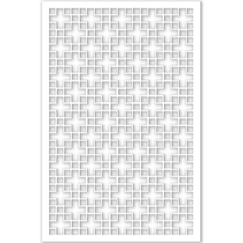 Acurio Latticeworks Chinese Square 32 In X 4 Ft White Vinyl Decorative Screen Panel 3248pvcw Ch1 The Home Depot