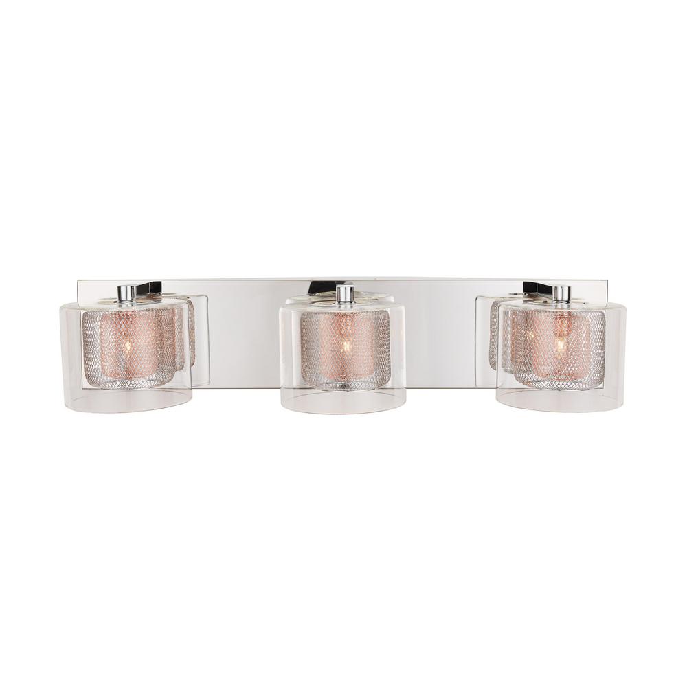 Home Decorators Collection 3 Light Mirrored Stainless Steel Vanity