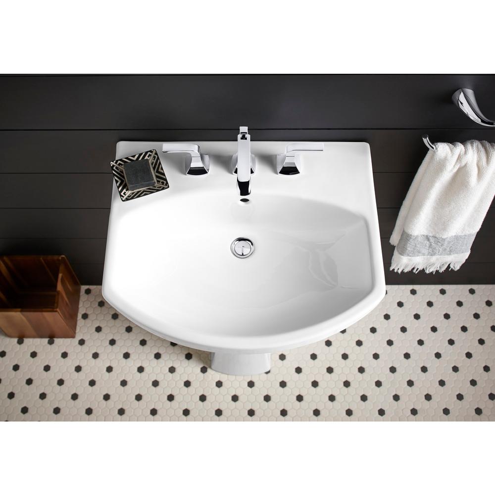 Kohler Elmbrook 24 In Pedestal Sink White With 8 Widespread Faucet Holes K R5435 0 The Home Depot - Kohler Pedestal Sink 24 Kohler Elmbrook 24 In Pedestal Sink White With 8 Widespread Faucet Holes K R5435 0 The Home Depot - Kohler Pedestal Sink 24