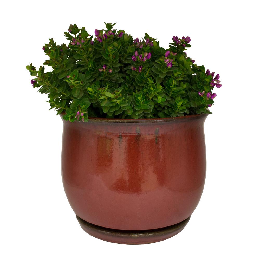 Allen Roth 7 992 In W X 7 677 In H Grey Ceramic In The Pots Planters Department At Lowes Com