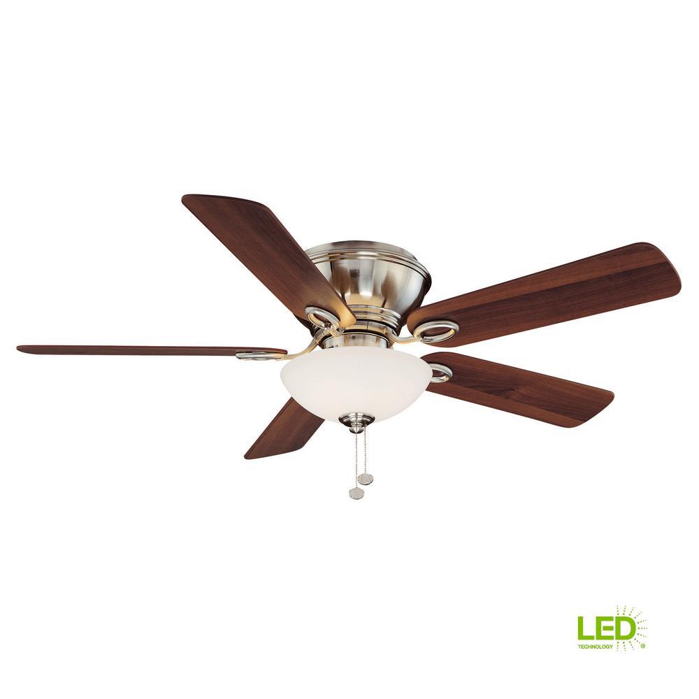 Hampton Bay Adonia 52 In Led Indoor Brushed Nickel Ceiling Fan With Led Indoor Brushed Nickel Ceiling Fan With Light Kit