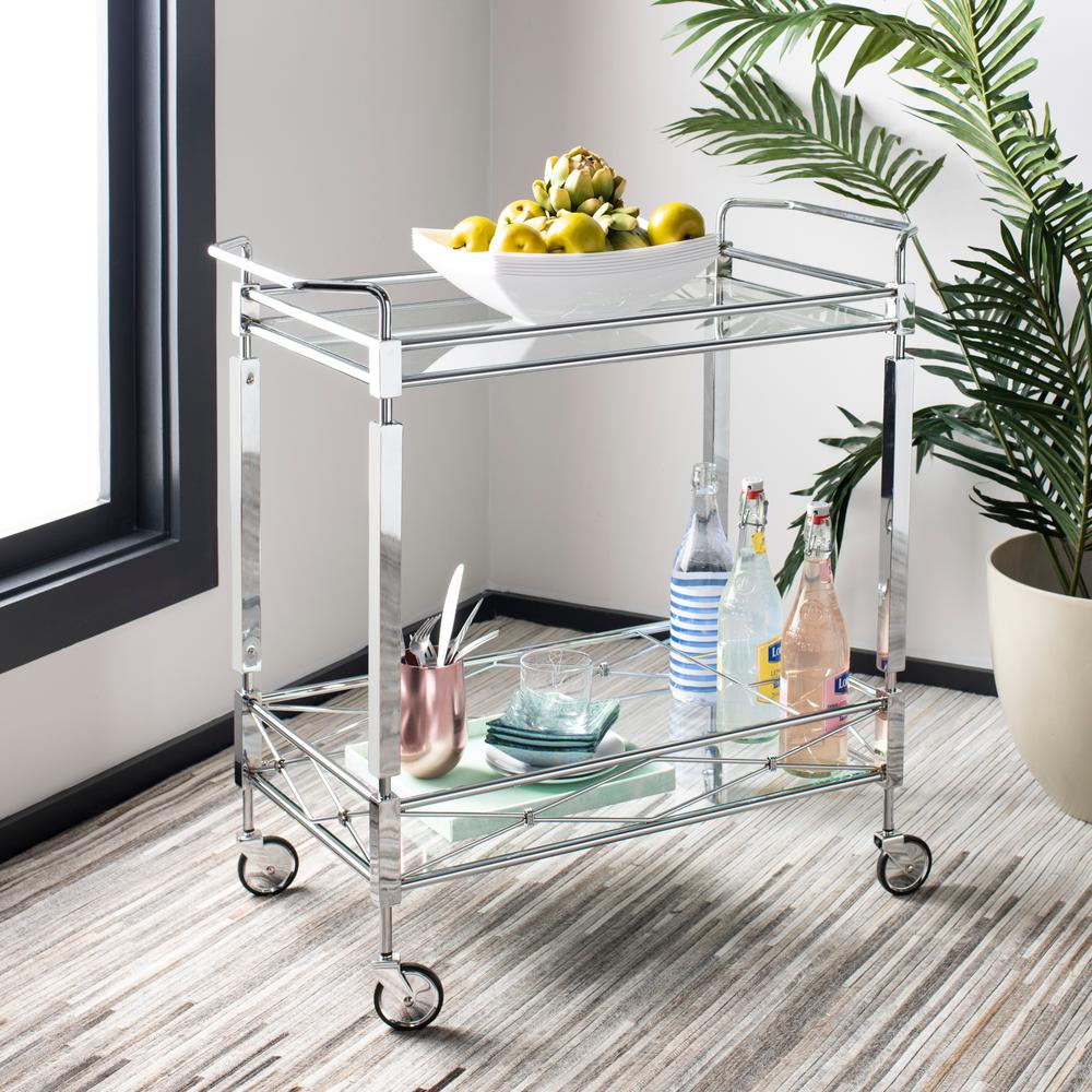 Safavieh Ingrid 2Tier Chrome Bar CartBCT8000A The Home Depot