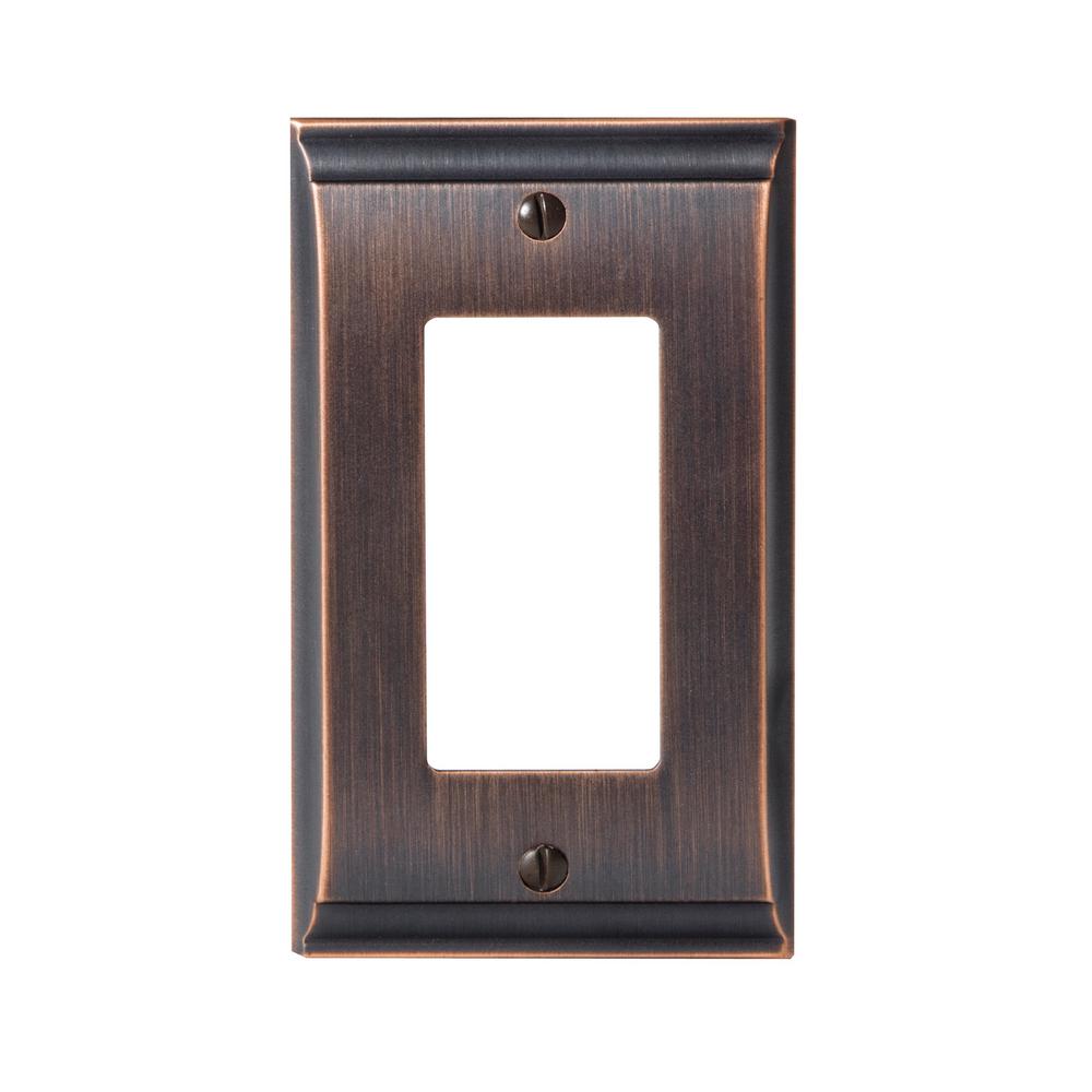 Amerock Candler 1 Rocker Wall Plate Oil Rubbed Bronze 1906990 The Amerock Candler 1 Rocker Wall Plate Oil Rubbed Bronze