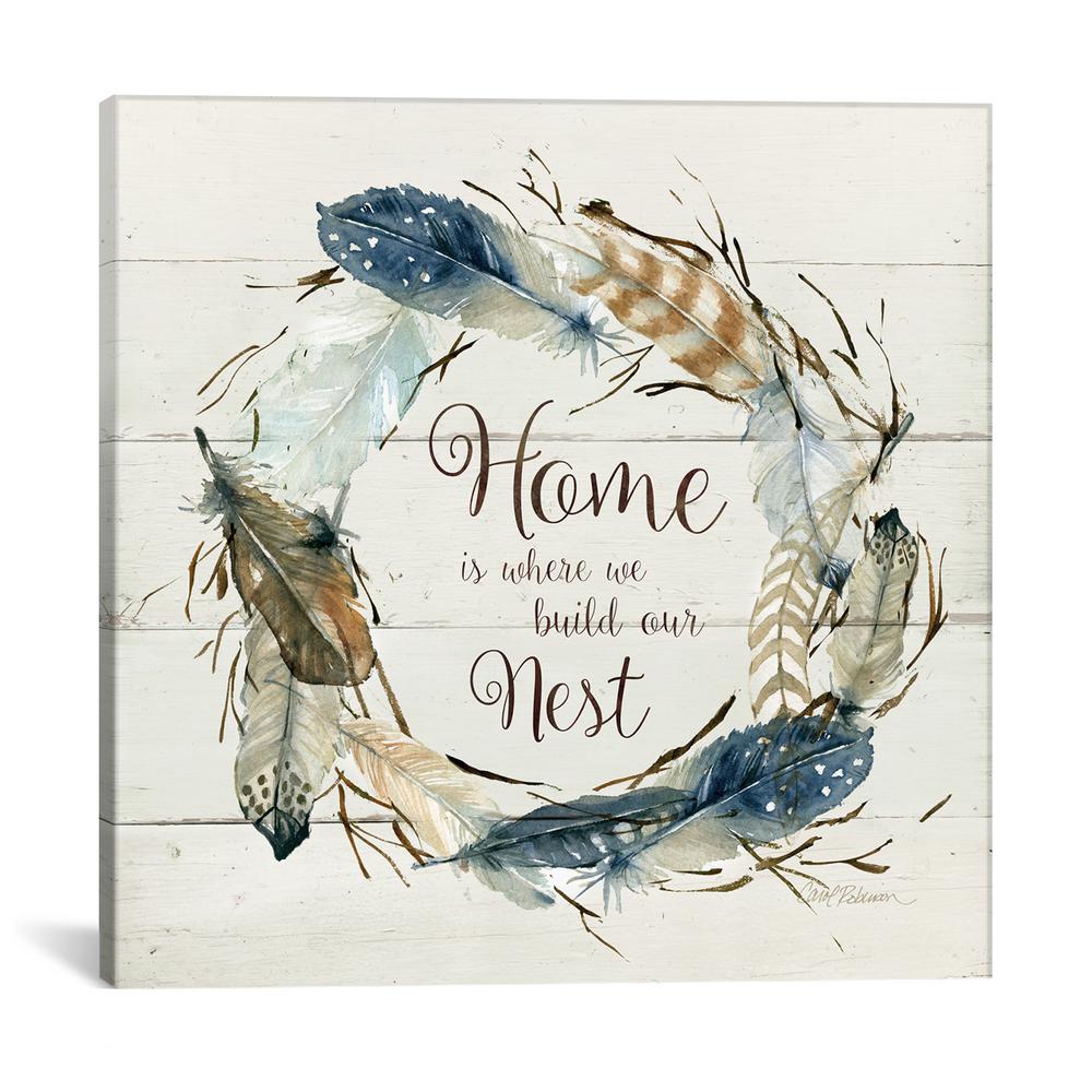 Icanvas Feather Home Nest By Carol Robinson Canvas Wall Art Cro144 1pc3 12x12 The Home Depot