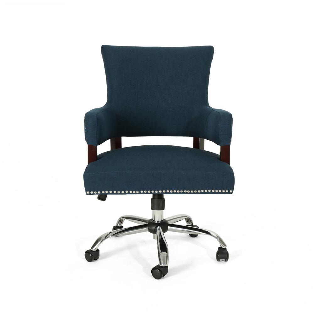 Le House Bonaparte Traditional Studded Navy Blue Fabric Le House Bonaparte Traditional Studded Navy Blue Fabric Adjule Home Office Chair With Wheels