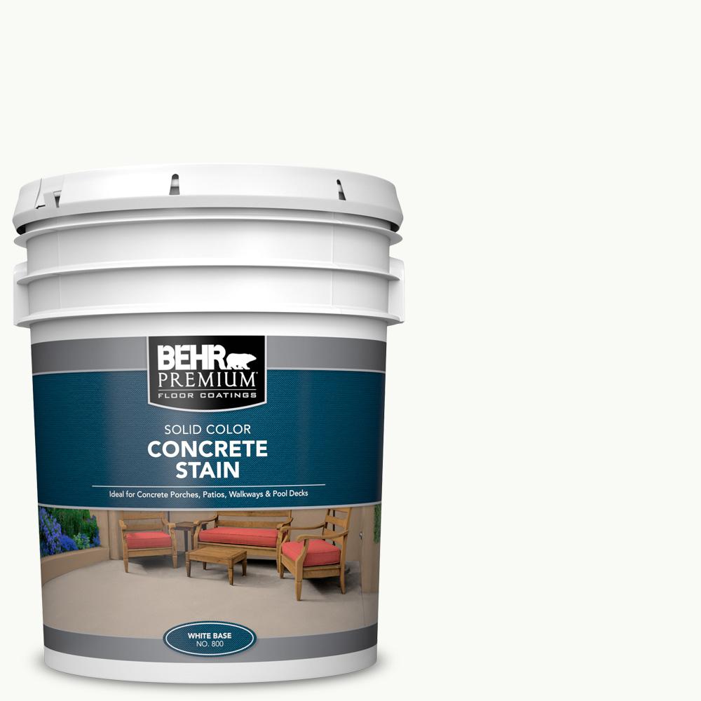 BEHR PREMIUM 5 gal. White Solid Color Flat Interior/Exterior Concrete