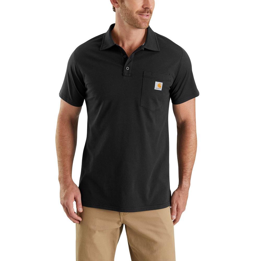 cotton black polo shirt