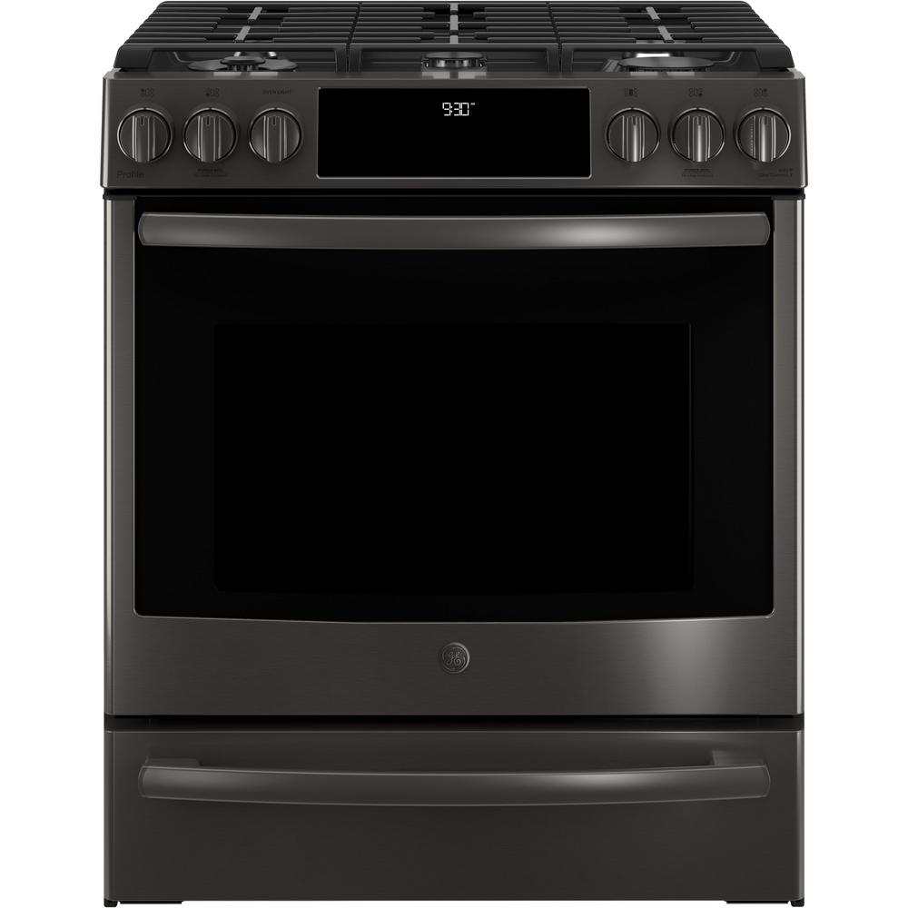 Ge Profile 5 6 Cu Ft Smart Slide In Gas Range With Self Cleaning