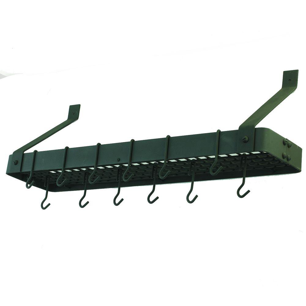 Pot Racks Kitchen Storage Organization The Home Depot Graphite Bookshelf Pot Rack With