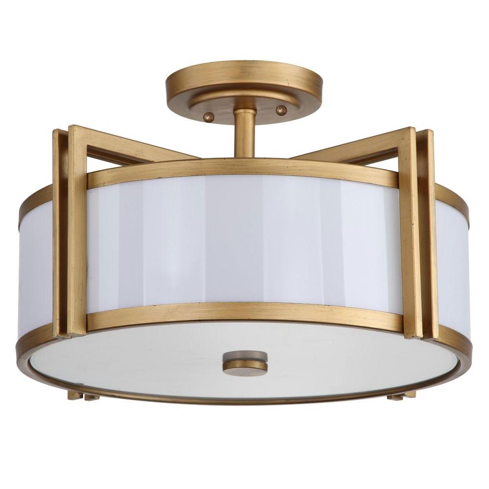 Safavieh Orb 3-Light Antique Gold Semi-Flush Mount Light-LIT4186A - The Home Depot