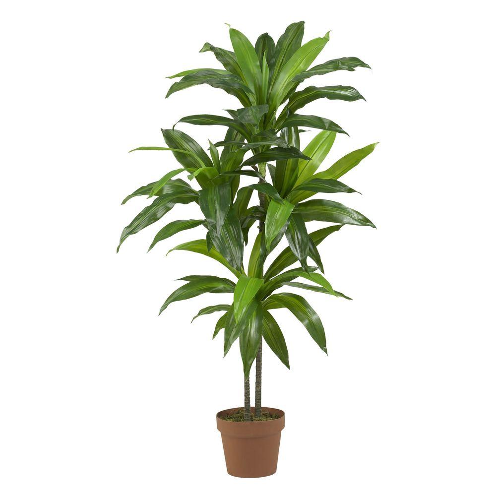 Nearly Natural Real  Touch 48 in H Green Dracaena Silk 
