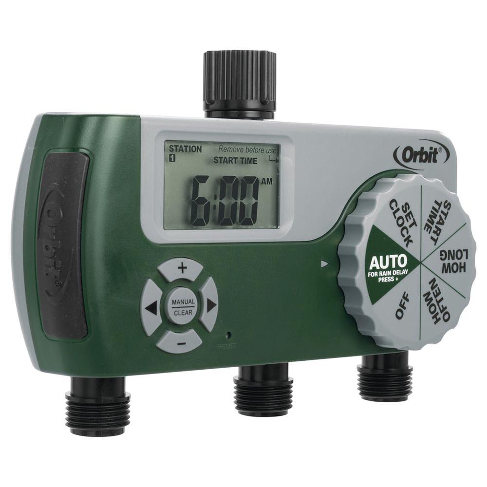 Orbit 3 Port Digital Hose Tap Timer 56082 The Home Depot