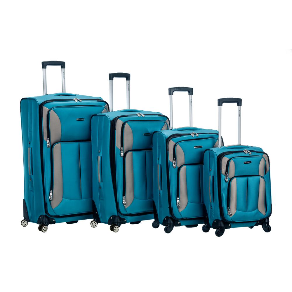 Rockland 4-Piece Impact Spinner Luggage Set-F155-TURQUOISE - The Home Depot