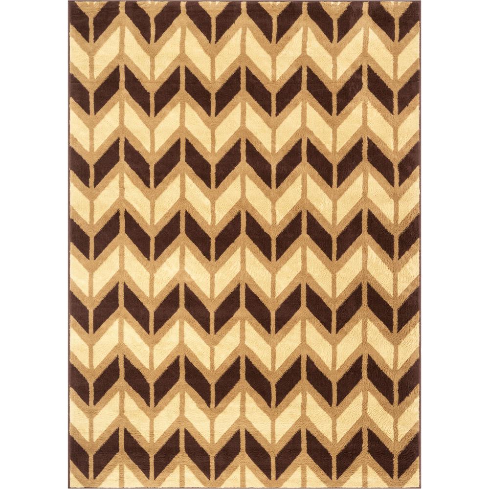 Well Woven Miami Bourban Modern Zig Zag Chevron Gold Brown 3 Ft 3 In X 5 Ft Area Rug 85214 The Home Depot