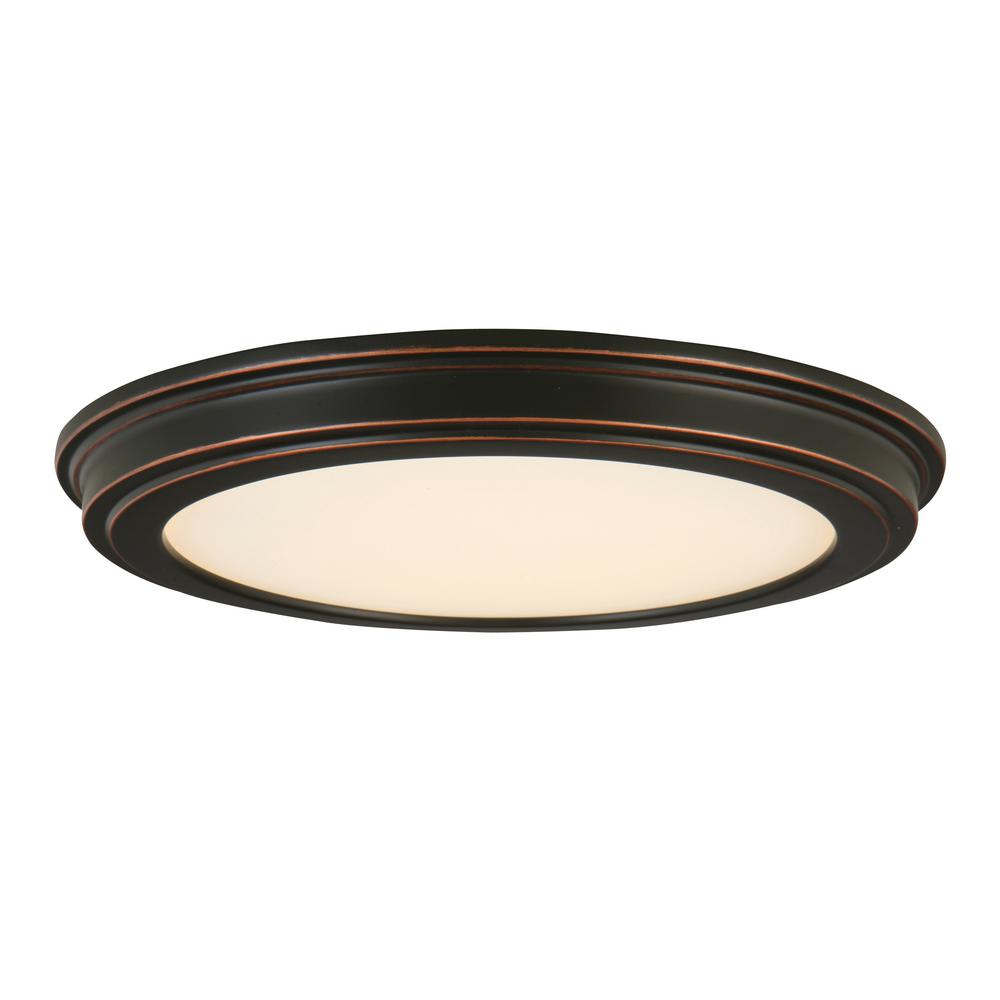 Commercial Electric 13 In Oil Rubbed, Flush Ceiling Light Fixture Home Depot